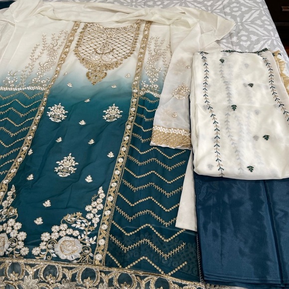 🌹PAKISTANI UNSTITCHED SHALWAR KAMEEZ THREE PIECE SUIT🌹 - Picture 7 of 8